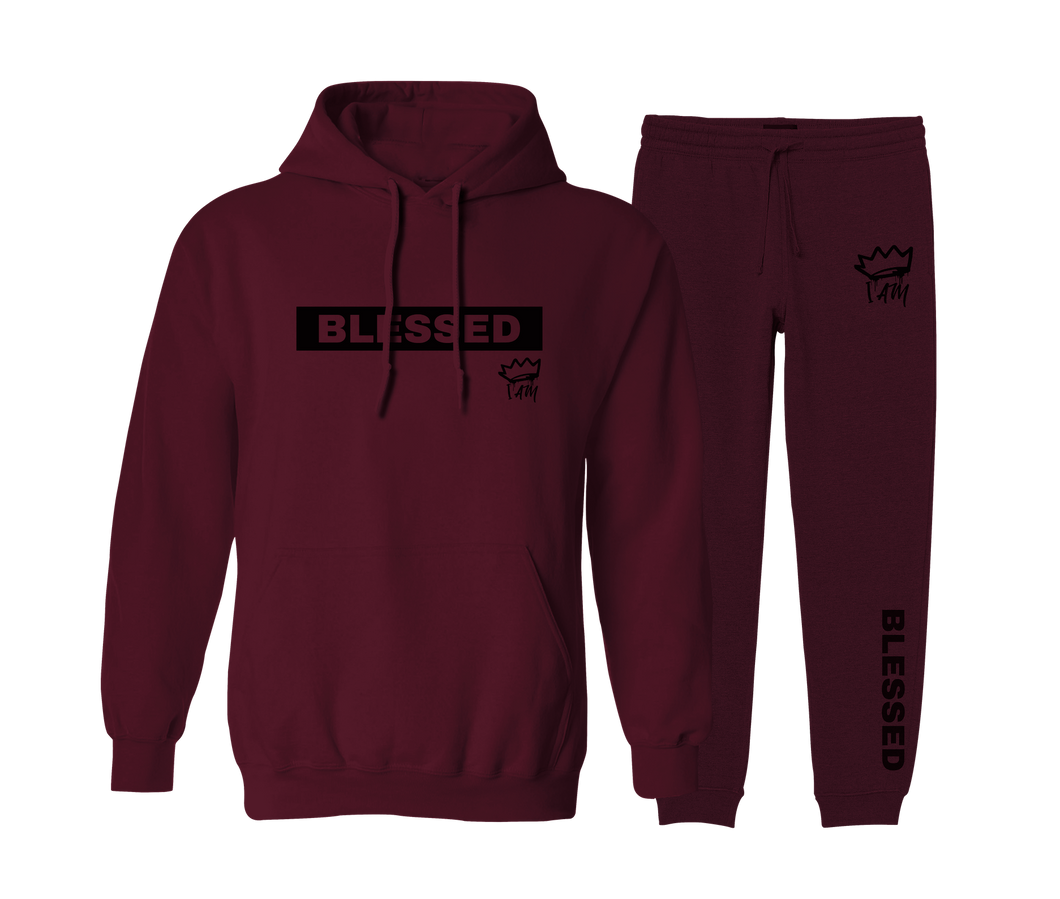 Blessed - Maroon Jogger Set