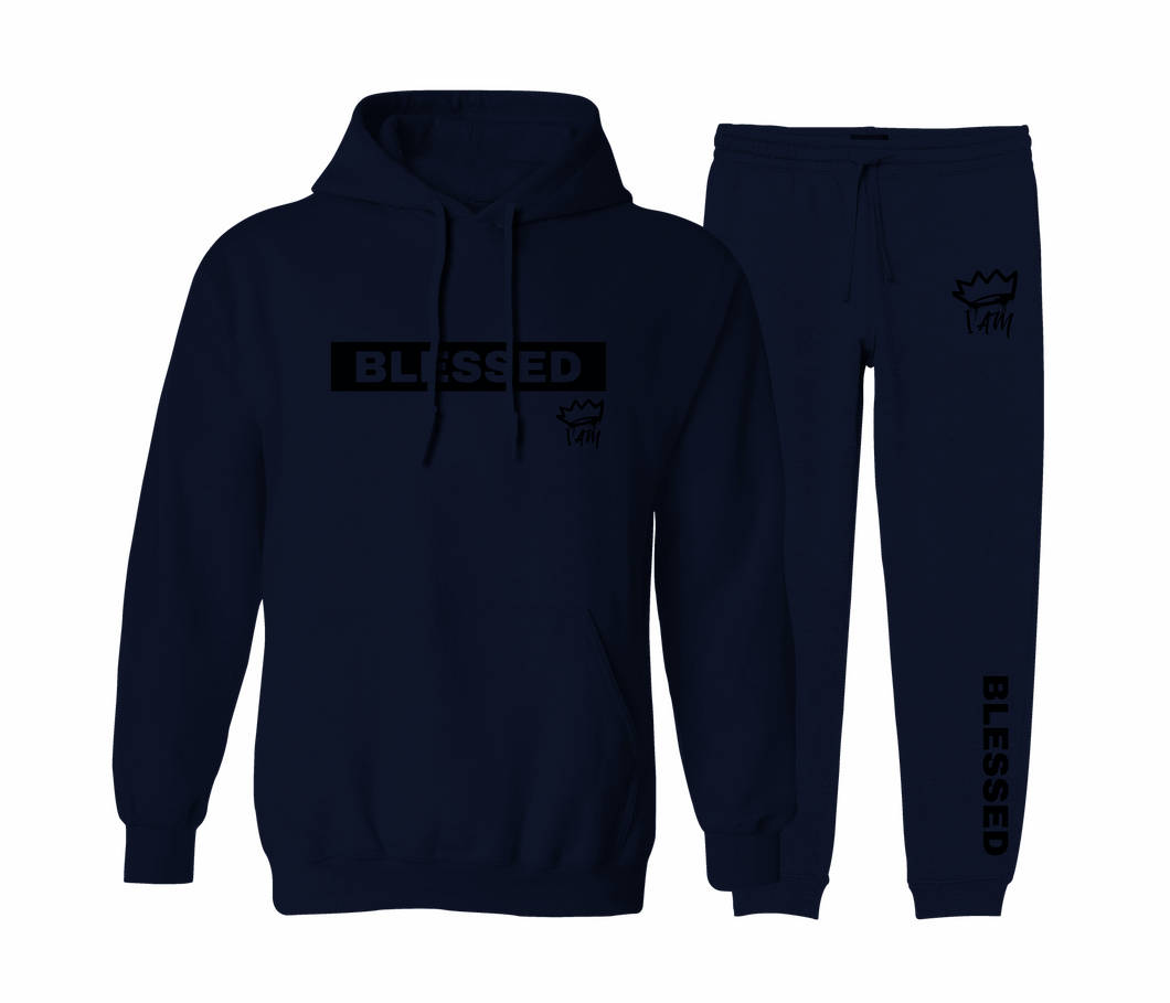 Blessed - Navy Jogger Set