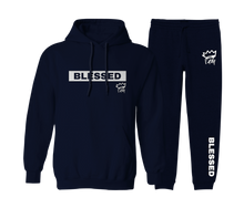 Load image into Gallery viewer, Blessed - Navy Jogger Set
