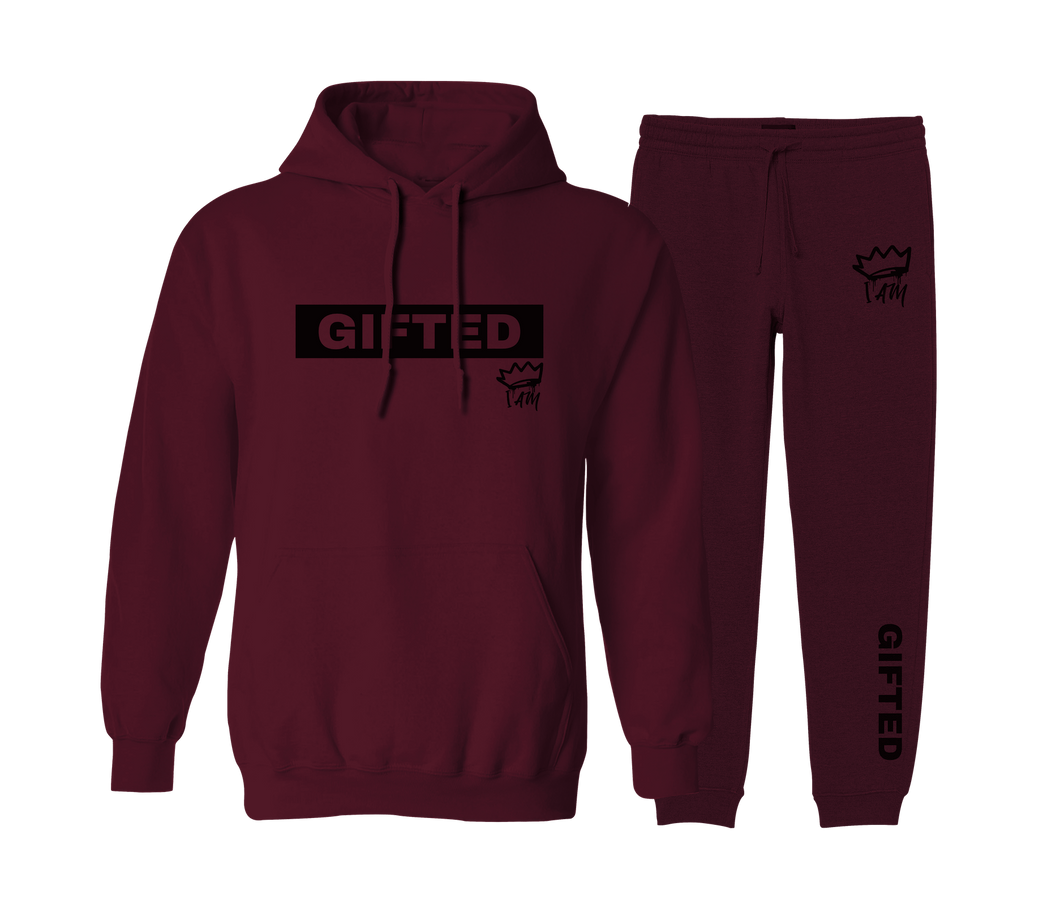 Gifted - Maroon Jogger Set