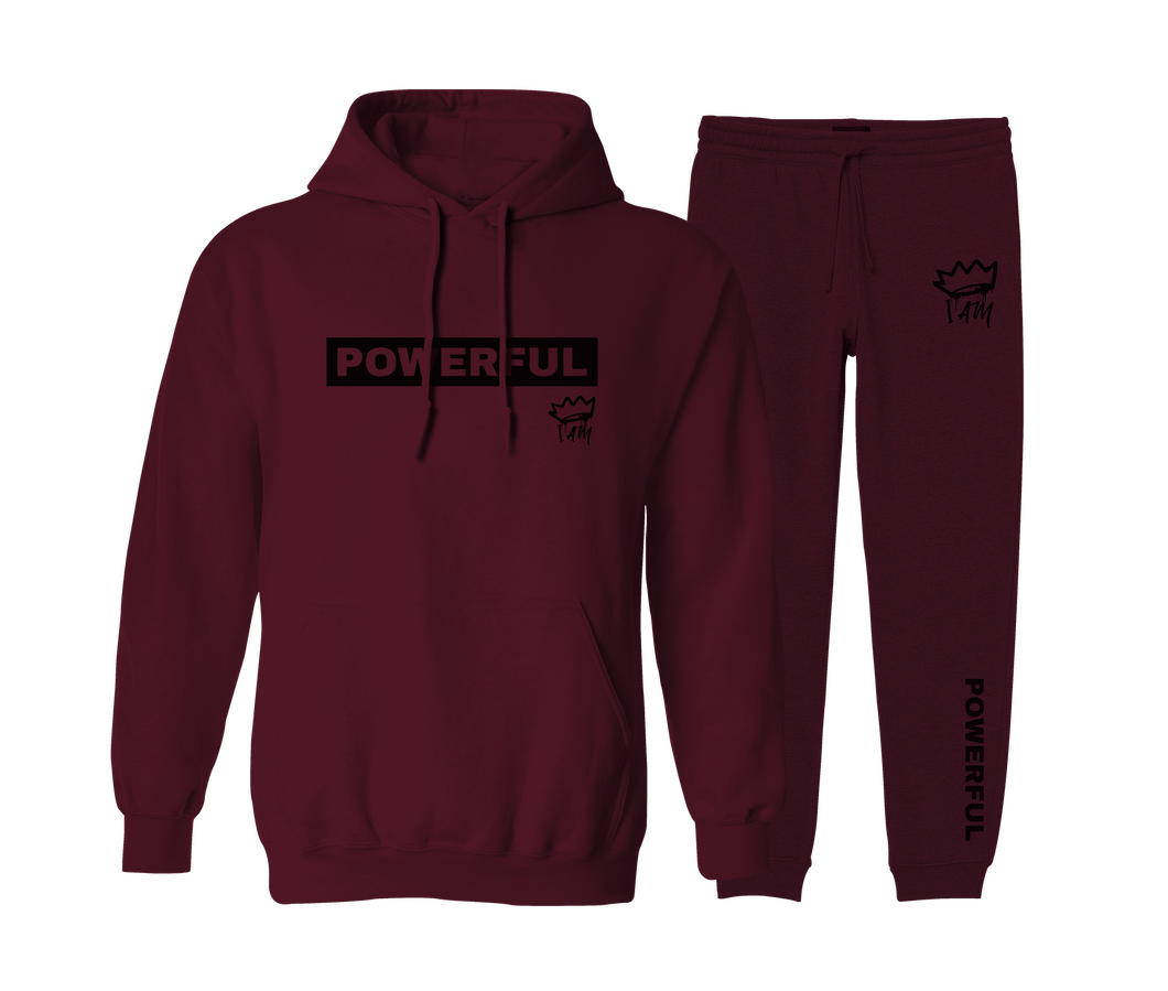 Powerful - Maroon Jogger Set